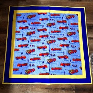 Handmade Fire Truck Themed Quilt, Flannel Backed, NWOT